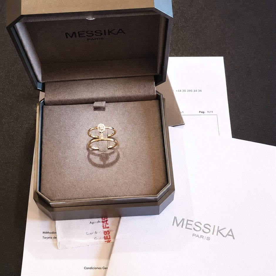 Bague MESSIKA Glam'Azone 2 rangs en or jaune 18 carats et diamants - T52