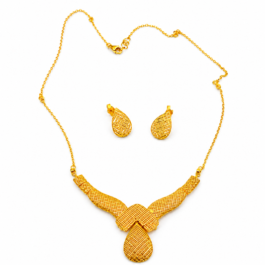 Collier et boucles d'oreilles en or 18 carats – 5,93 g