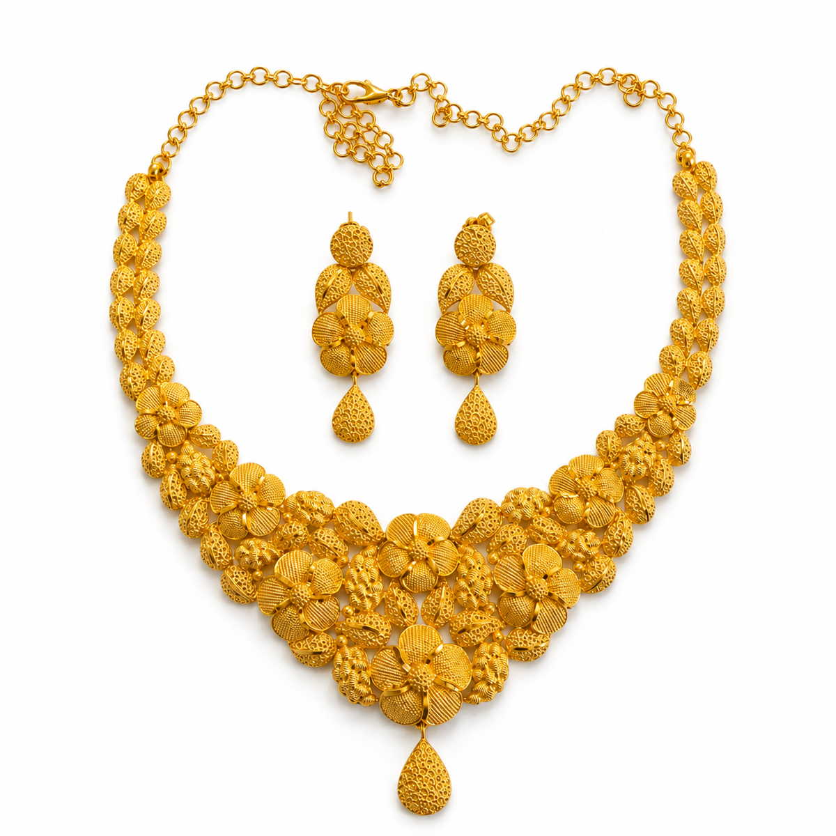 Ensemble Collier et Boucles d'oreilles en or 18 carats - 40,83 g • D'occasion