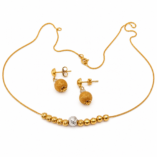 Ensemble Collier et boucles d'oreilles en or 18 carats - 5,52g
