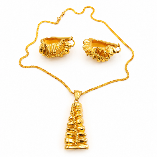 Ensemble Collier et Boucles d'oreilles en or 18 carats - 12,58g